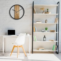 Dubové hodiny Loft Round kovové 50cm, z231 